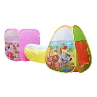 Намет дитячий 2 входи, пірамідка, тунель, куб 3 в 1 72х234х86 см (MR0648)