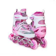 Набір роликові ковзани Scale Sports Happy M (35-38) рожеві (1396442256-M)