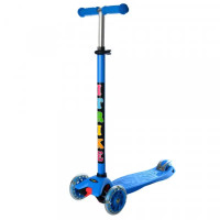 Дитячий самокат ITRIKE MAXI триколісний синій складний (JR3-003-BBL)