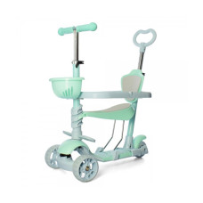 Самокат MAXI 5в1 триколісний з сидінням та батьківською ручкою м'ятний (JR3-027-2MT)