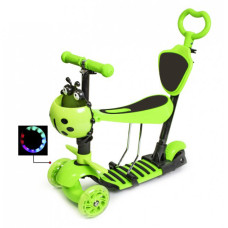 Самокат Scooter Божа корівка 5в1 з підсвіткою коліс салатовий (2016887948)