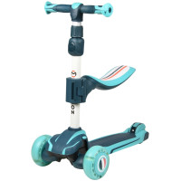 Самокат Maraton FLEX 2в1 3-колісний, із сидінням, блакитно-зелений (SMR0011BLGR)