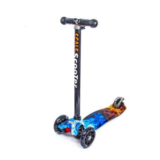 Самокат дитячий SCALE SCOOTER MAXI Print лід і вогонь з підсвіткою (1964500846)