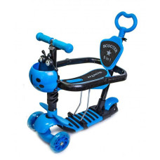 Самокат дитячий Scale Sports Smart Scooter 5 in 1 З бортиком Божа корівка синій (956612321)