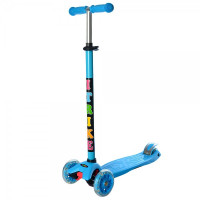 Дитячий самокат ITRIKE MAXI триколісний блакитиний (JR3-003-BLBL)
