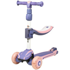 Самокат Maraton FLEX 2в1 3-колісний, із сидінням, фіолетово-рожевий (SMR0011PN)