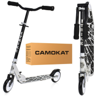 Самокат ITrike складний чорно-білий підлітковий двоколісний (SR2-039-8-W)