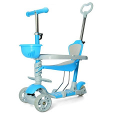 Самокат MAXI 5в1 триколісний з сидінням та батьківською ручкою Синій (JR3-027-2BL)