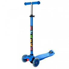 Дитячий самокат ITRIKE MAXI триколісний синій складний (JR3-003-BBL)
