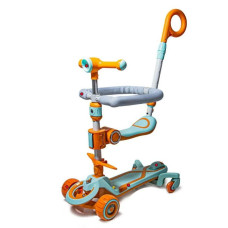 Самокат SMART 5 В 1 N-388 із захисним бортиком музикою та підсвіткою помаранчевий (49336349)