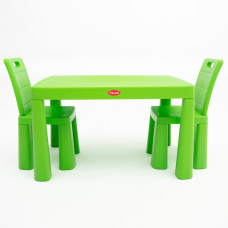 Набір дитячих меблів DOLONI Столик із двома стільцями зелений (04680/2)