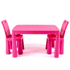 Набір дитячих меблів DOLONI Столик із двома стільцями рожевий (04680/3)