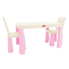 Набір дитячих меблів Doloni Toys Столик із двома стільцями рожево-бежевий (04680/12)
