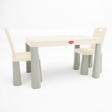 Набір дитячих меблів Doloni Toys Столик із двома стільцями сіро-бежевий (04680/11)