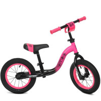 Біговел PROFI KIDS 12" сталевий рожево-чорний (ML1201A-4)