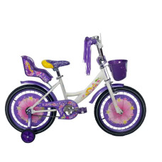 Велосипед Crosser Girls дитячий 14'' 2 колеса +2 ролики з кошиком фіолетовий (GR-14WVT)