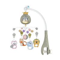 Мобіль на ліжечко з таймером пультом д/к та проектором оливковий (368-6GR)