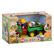 Іграшковий набір LimoToy ҐоЗвірятка Трактор з причепом та фігурками та світло-звуковими ефектами з димогенератором (M6303)