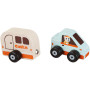 Дерев'яна іграшка Левеня Cubika Будиночок на колесах на магнітах (15368)
