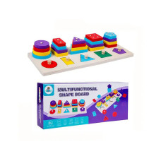 Дерев'яна іграшка для малюків сортер-пірамідка фігури (WD13115VL)