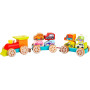 Дерев'яна іграшка Cubika Поїзд з машинками 14 деталей (13999)