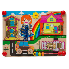 Дерев'яна іграшка Бізіборд багатофункціональна дощечка (MD2054)