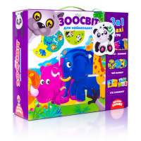 Гра розвиваюча Vladi Toys Зоосвіт. Набір 3в1 (VT2901-04)