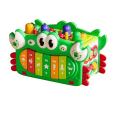 Ігровий розвиваючий центр Puzzle Crab головоломка Монтессорі зелений 12 в 1 (333-10GR)