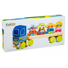 Дерев'яна іграшка Cubika Тягач з машинками LM-12 (13418)