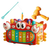 Ігровий розвиваючий центр Puzzle Crab головоломка Монтессорі червоний 12 в 1 (333-10RD)