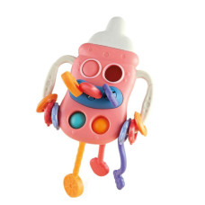 Брязкальце для сенсорики 5 в 1 Монтессорі пляшечка рожева (688-70PN)