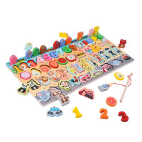 Дерев'яна іграшка Limo Toy ігрове поле Kidsвілль рибалка-сортер професії, транспорт, солодощі (MD2903)