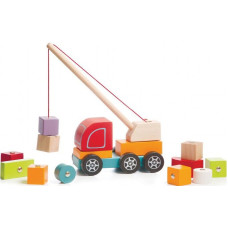 Дерев'яна іграшка Cubika Машинка Авто-кран (13982)