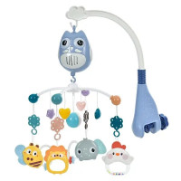 Мобіль для ліжечка з брязкальцями тваринками із звуковими ефектами (RT668-13BL)