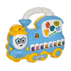 Іграшка Limo Toy Музичне піаніно друзі ДоРеМішки Паротяг блакитний 20 см (FT0038AB-BL)