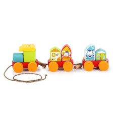 Дерев'яна іграшка сортер Cubika Казковий потяг (14002)