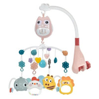 Мобіль для ліжечка з брязкальцями тваринками із звуковими ефектами (RT668-13PN)