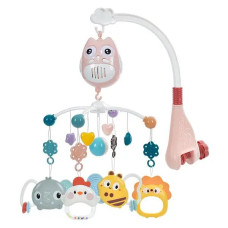 Мобіль для ліжечка з брязкальцями тваринками із звуковими ефектами (RT668-13PN)
