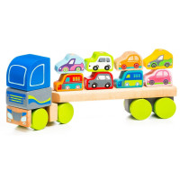 Дерев'яна іграшка Cubika Тягач з машинками LM-12 (13418)