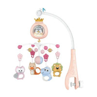 Мобіль на ліжечко з таймером пультом д/к та проектором рожевий (368-6PN)