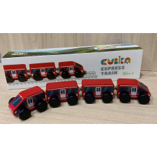 Дерев'яна іграшка Cubika Поїзд Експрес на магнітах (15108)
