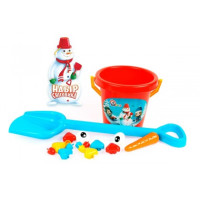 Набір ТехноК для ліплення сніговика відерце з лопаткою та аксесуарами (асорт.) (TH6498)