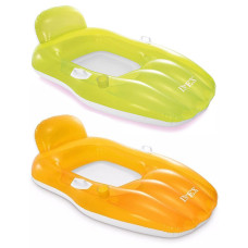 Плотик надувний Intex Крісло-шезлонг з підсклянником 163x104см (56805)