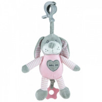 Іграшка підвіска Baby Mix Песик музична рожева (19393)