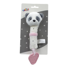 Іграшка брязкальце Tulilo Панда з прорізувачем 17см рожева (9027)