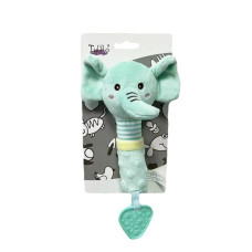 Підвіска на коляску Tulilo плюшева пищалка з прорізувачем Слоник (9236-EP)