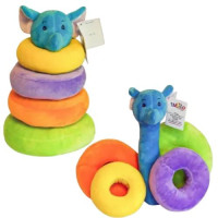 Пірамідка м'яка плюшева з брязкальцем Слоник 25 см (11/5048)