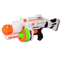 Іграшковий бластер Limo Toy кулемет з м'яким кулями на батарейках білий 57 см (80530)