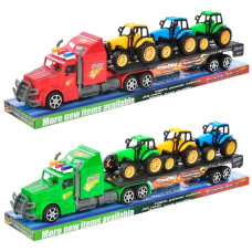 Машинка автовоз трейлер з тракторами інерційний (асорт) (9002-33)