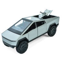 Колекційна машинка АвтоСвіт Tesla Cybertruck металева інерційна з кіберциклом 1:24 (AP-2071GR)